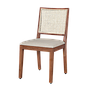 SPRING - Chair - Walnut stain, Natural cane and Cream cover