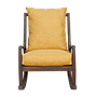 VOLTUMNA - Rocking chair - Weathered acacia and Yellow cushions
