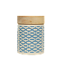 KULTI - Cermaic pot H12 - Multicolor with wooden lid