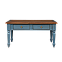 BERENICE - Coffee table L90 x W50 - Shabby stone blue and Washed antic