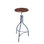 BRAD - Adjustable bar stool H72/80 - Vintage silver and Washed antic