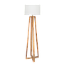 AMSTERDAM - Wooden floor lamp H165 - Natural OAK and multicolor lampshade