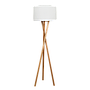 SOREL - Wooden floor lamp H168 - Natural oak and multicolor lampshade