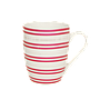 KENDRA - Ceramic mug H10 - White and red