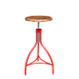 BRAD - Adjustable bar stool H72/80 - Chinese red and Natural acacia