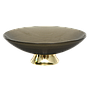 MACIS - Glass fruit bowl Diam.34 - Grey and gold