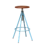 SCOTT - Adjustable bar stool H75/85 - Stone blue and Washed antic