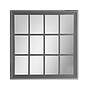 LAURE - Square window mirror 90 x 90 - Pearl grey