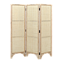 WASSIM - Room divider L150 x H180 - Whitened acacia and Natural cane