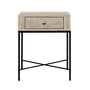 ZORAN - Bedside table H65 - Whitened acacia and vintage anthracite