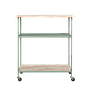 DIGNE - Kitchen trolley L80 - Mint and Whitened acacia