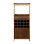 PAOLI - Bar cabinet L61 x H145 - Vintage brass and Mokka