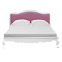 FLORIE - Queen size bed 160x200 - Brushed white and Pink
