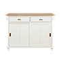 DEE - Kitchen island L120 x W50/70 - Brocante white and Toffee