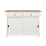 DEE - Kitchen island L120 x W50/70 - Brushed white and Toffee