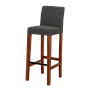 OSKAR - Bar stool H115 - Washed antic and Dark grey cover
