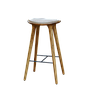 BALMA - Bar stool H76 - Natural oak and Beige cover