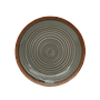 Grey ceramic plate outline brown Diam.22