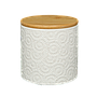 Ceramic jar H11 - White with bamboo lid