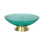 ORANT - Glass fruit bowl Diam.25 x H10 - Green and Gold