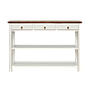 ALEX - Console table L132 - Brushed white and Washed antic