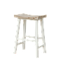 WALDAU - Wooden stool H60 - Brused white and Whitened acacia