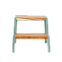 MONTESSORI - Step stool H36 - Mint and Natural acacia