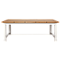 TIKO - Dining table L200 x W96 - Brocante white and Natural acacia