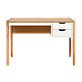DONAN - Desk L110 - Natual oak and white lacquer