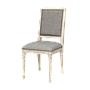 ORLEANS - Dining chair - Whitened acacia and Light grey cover