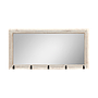 GRAHAM - Coat rack with mirror L90 - Whitened acacia