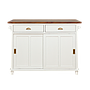 DEE - Kitchen island L120 x W50/70 - Brocante white and washed antic