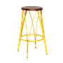 CARL - Bar stool H70 - Pineapple yellow and Washed antic