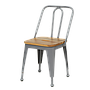 MARIUS - Kids chair / Seat H30 - Pearl grey and Natural acacia