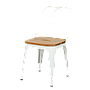 MARIUS - Kids chair / Seat H30 - White and Natural acacia