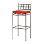 JUDITH - Bar chair H111 - Burnish and red cushion