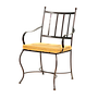 CRUCIANO - Wrought iron chair - Burnish and Yellow fabric