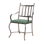 CRUCIANO - Wrought iron chair - Burnish and Pine green fabric