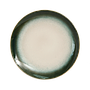 Dinner plate Diam.28 - White with outline green marble
