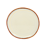 Dinner plate Diam.22 - White with dark brown outline