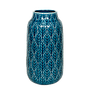 DANNICKA - Leaf pattern vase L13 x H26 - Blue or Mint