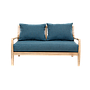 VOLTUMNA - Sofa L130 - Toffee and Blue cushions