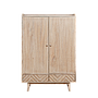 PORTO - Shoe cabinet L90 x H132 - Whitened acacia
