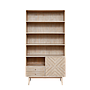 PORTO - Bookcase L100 x H190 - Whitened acacia