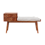 PORTO - Hallway bench L110 - Washed antic and Cream cushion