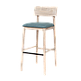 PORTO - Bar chair - Whitened acacia and Smokey green