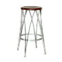 CARL - Bar stool H70 - Vintage silver and Washed antic