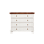 ORLEANS - Chest of drawers L100 x H85 - Brushed white and Washed antic