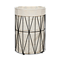 TAIS - Laundry basket Diam.35 x H50 - Black and Cream canvas bag