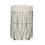 TAIS - Laundry basket Diam.35 x H50 - Mint and Cream canvas bag